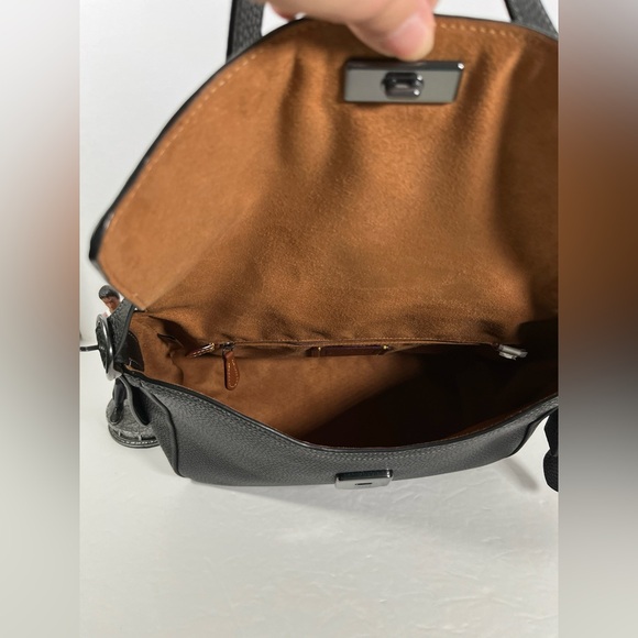 NWT Coach Etta flap bag Leather Gunmetal/Black - Picture 13 of 13